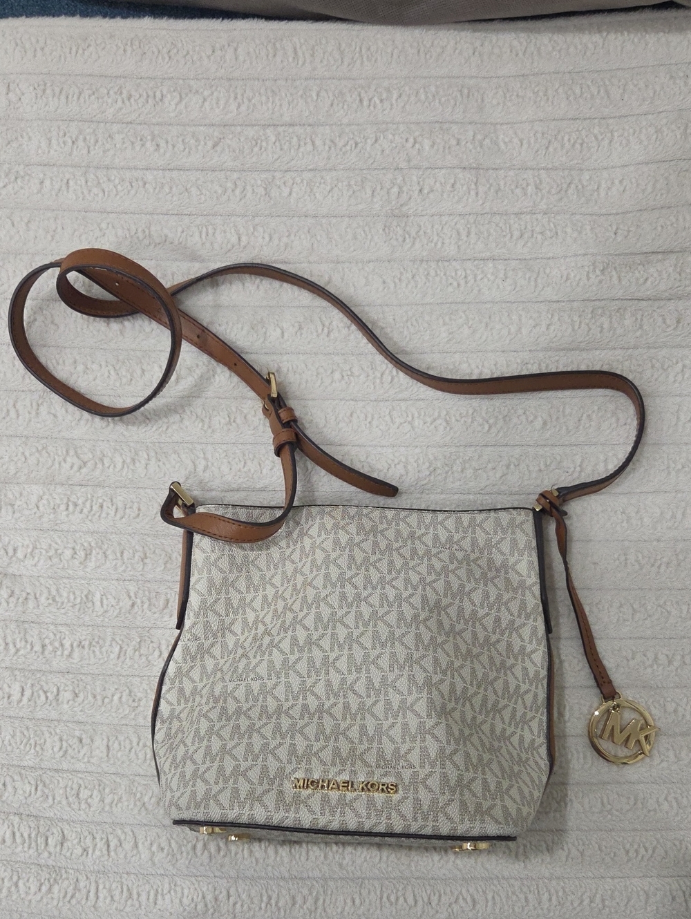 Michael Kors MK Monogram Suri Bucket Bag - Pre-owned (Minor Wear)
